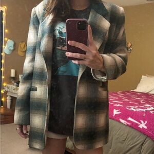 Vintage plaid oversized blazer